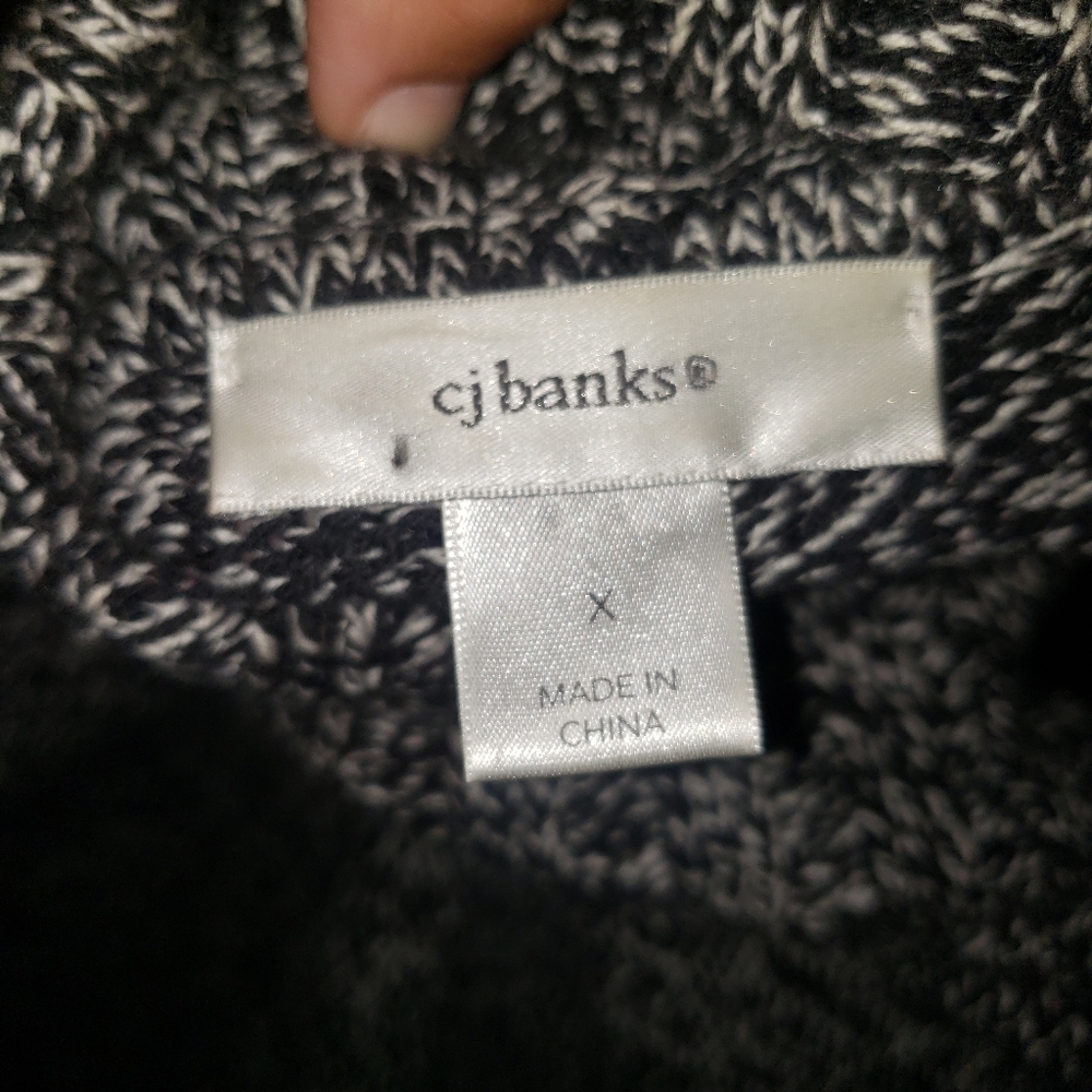 CJ banks women's cardigan sweater size X ( 14w ) black and white color - Picture 3 of 7